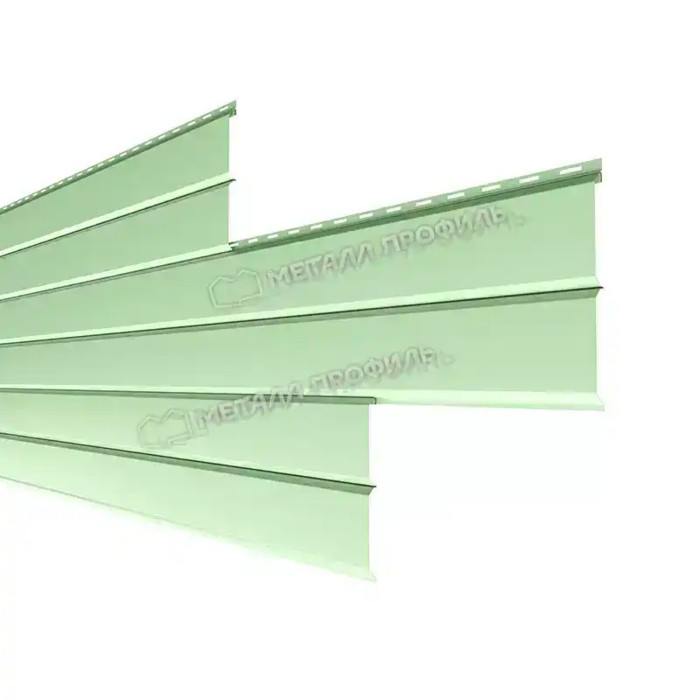 Металлический сайдинг Lбрус-XL-Н Металл-Профиль NormanMP RAL 6019 Зеленая пастель 14х335